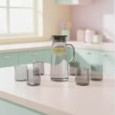 Jarra con 6 Vasos Gris