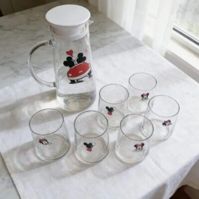 Jarra con 6 Vasos Transparente (Mickey)