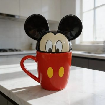 Taza cerámica 3D con tapa 350ml