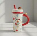 Taza alta con tapa y sorbete Ositos 500ml