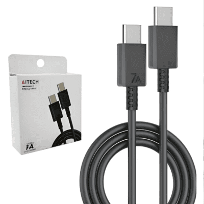 Cable USB-C a USB-C de 2 metros con carga rapida – Negro
