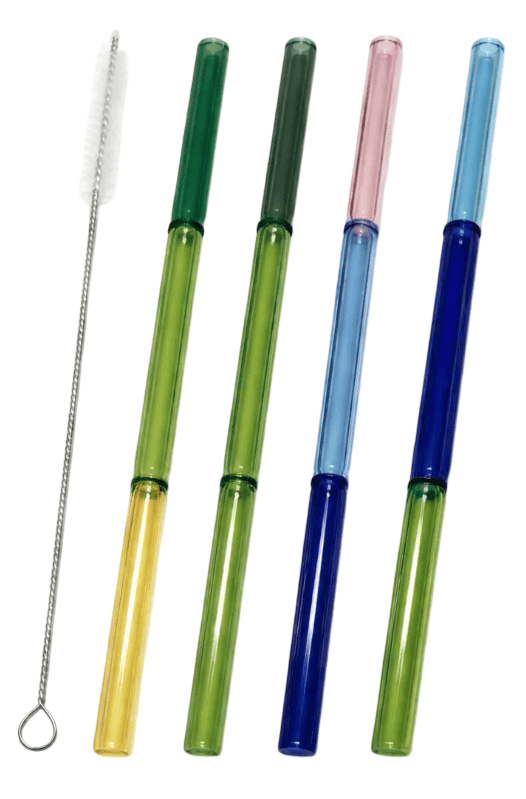 Set de 4 sorbetes de vidrio + cepillo limpiador - Imagen 3